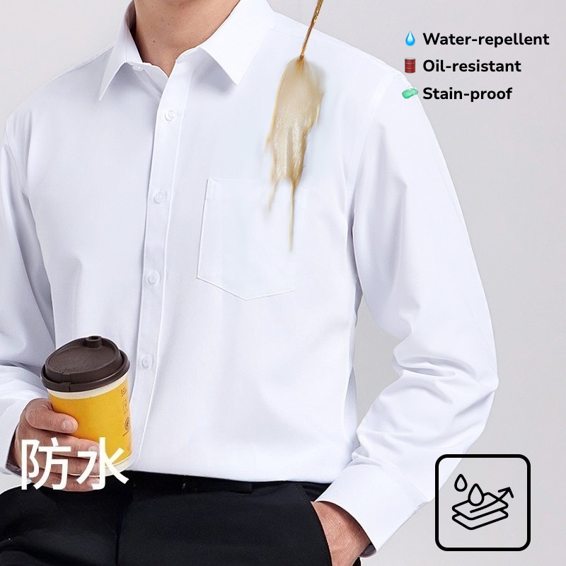 Office Tech Wear - Camisa de Manga Larga Impermeable y